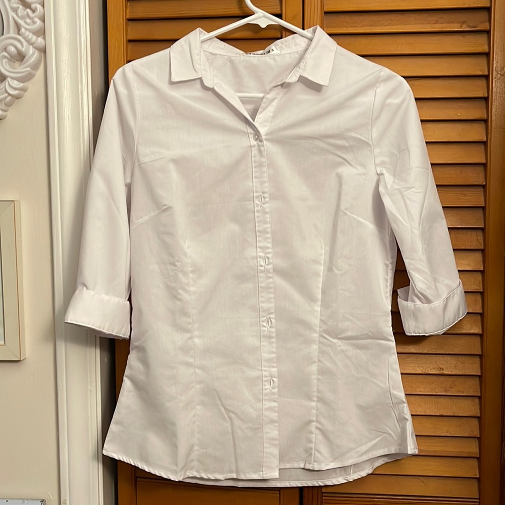 Womens button down white shirt